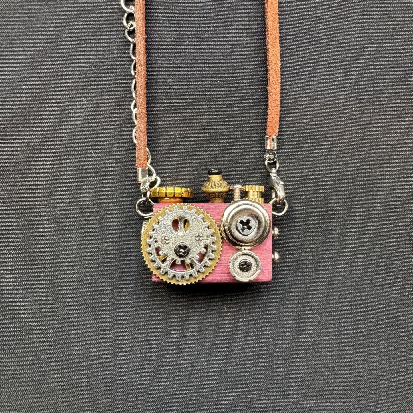 Retro-Futuristic Camera Robot - Original Handmade Punk Pendant for Statement Necklace or Keychain