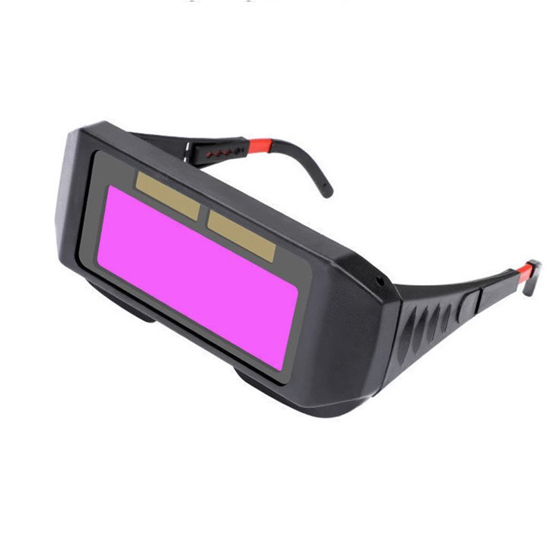 Solar Auto-Darkening Welding Helmet - Argon Arc & Gas Metal Arc Welding Mask, Anti-Arc Eye, Head/Ear Dual Mount, Includes Protective Plates