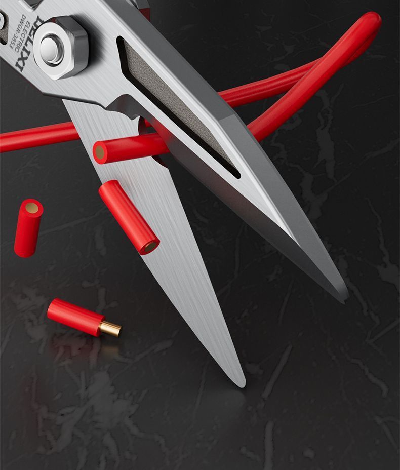 Industrial-Grade Tin Snips - CRV Chrome Vanadium Steel, Wire Stripper & Crimper 2-in-1, Aviation Snip for Stainless Steel & Light Gauge Metal