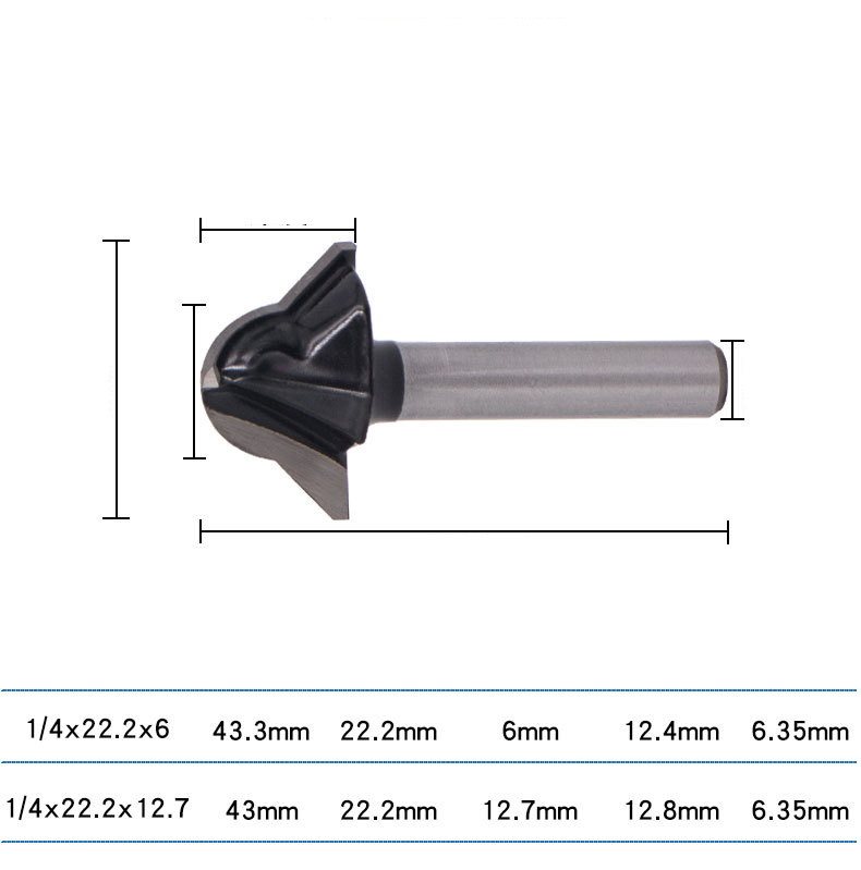 90° Round-Nose V-Groove Router Bit - Tungsten Carbide Tipped, 1/4" Shank, for Chamfering, Flanging & Slotting in Wall Panels, Wood Veneer, & Carbon Crystal Boards