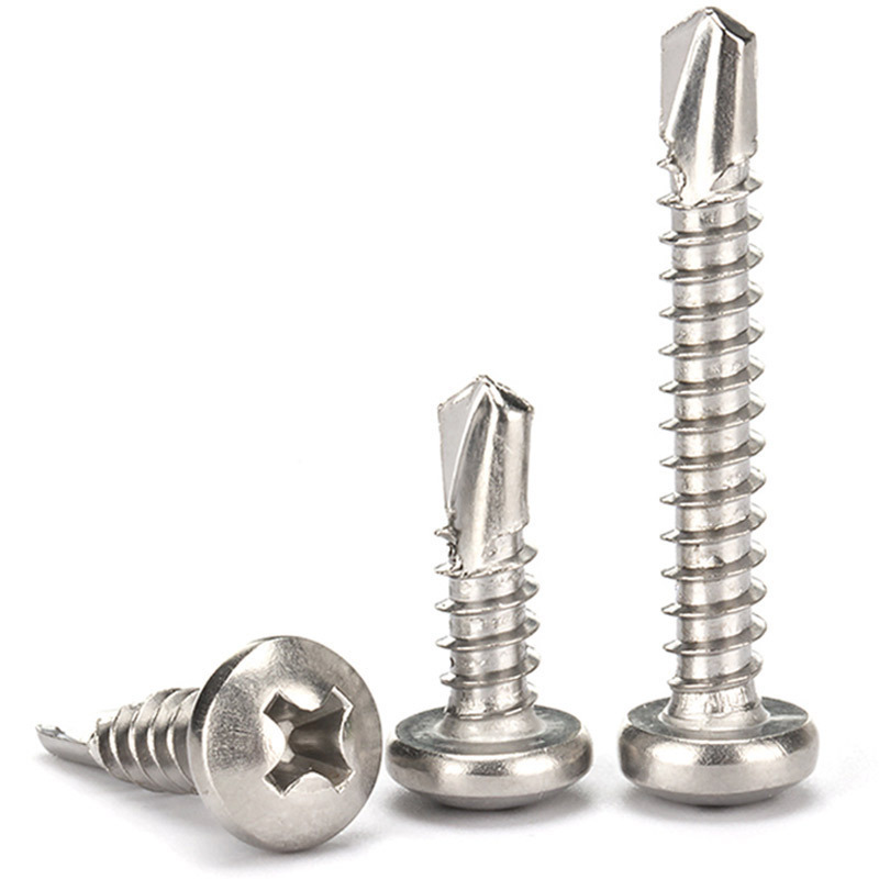 410 Stainless Steel Cross Round Head Self-Drilling Screws (Self-Tapping & Self-Drilling Teardrop Thread Screws) – Fully Hardened Fasteners, Full Specifications from M2.9 to M6.3