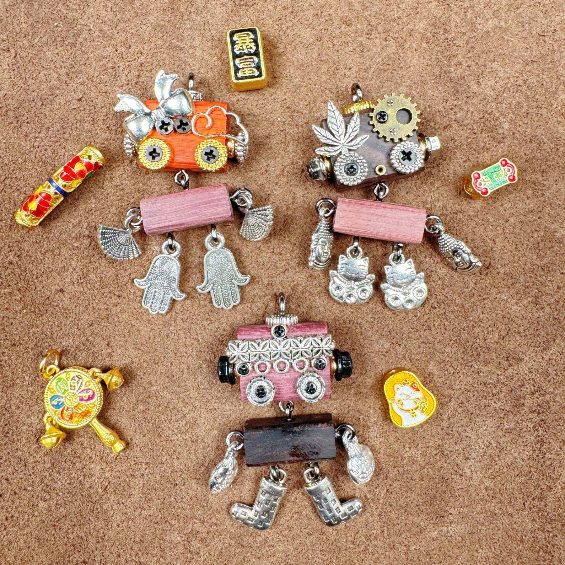 Cultural Creative Punk Robot - Handmade Adjustable Pendant for Unisex Necklace & Phone Accessory