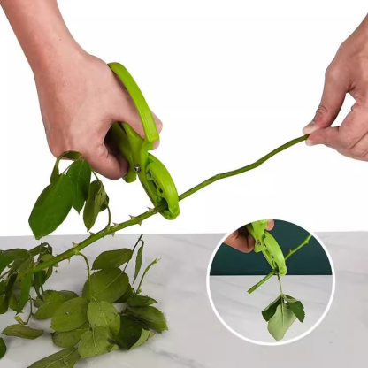 2-in-1 Floral Scissors & Thorn Stripper - Replaceable Blades Professional Rose Pruner, Flower Arranging Tool for Florists