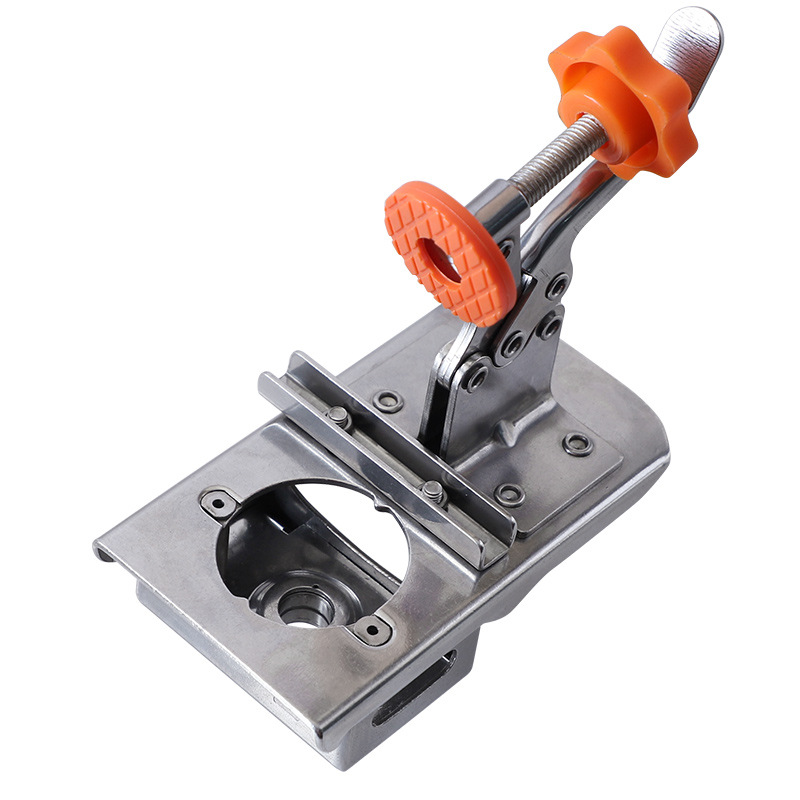 Stainless Steel Hinge Drilling Jig – Adjustable Edge Distance, Quick-Clamp Design for 35mm Hinge Boring on Cabinet & Wardrobe Doors