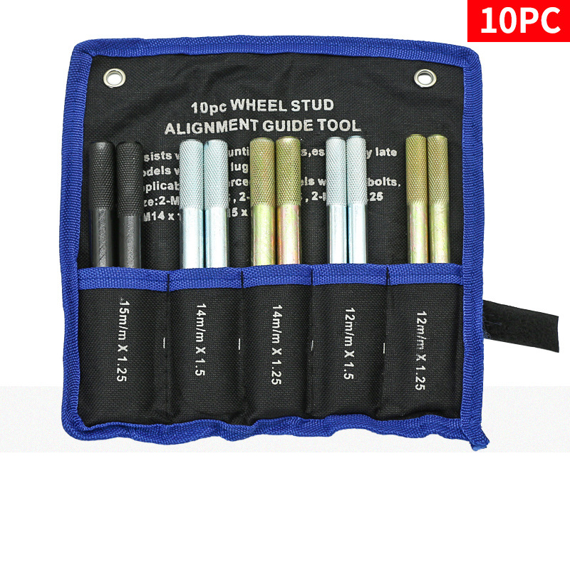 GTM Professional Wheel Hub Guide Pin Set - 8pc (10pc) | M12x1.25/M12x1.5/M14x1.25/M14x1.5 | Compatible with Mercedes-Benz, BMW, Audi, VW & More