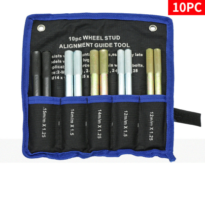 GTM Professional Wheel Hub Guide Pin Set - 8pc (10pc) | M12x1.25/M12x1.5/M14x1.25/M14x1.5 | Compatible with Mercedes-Benz, BMW, Audi, VW & More