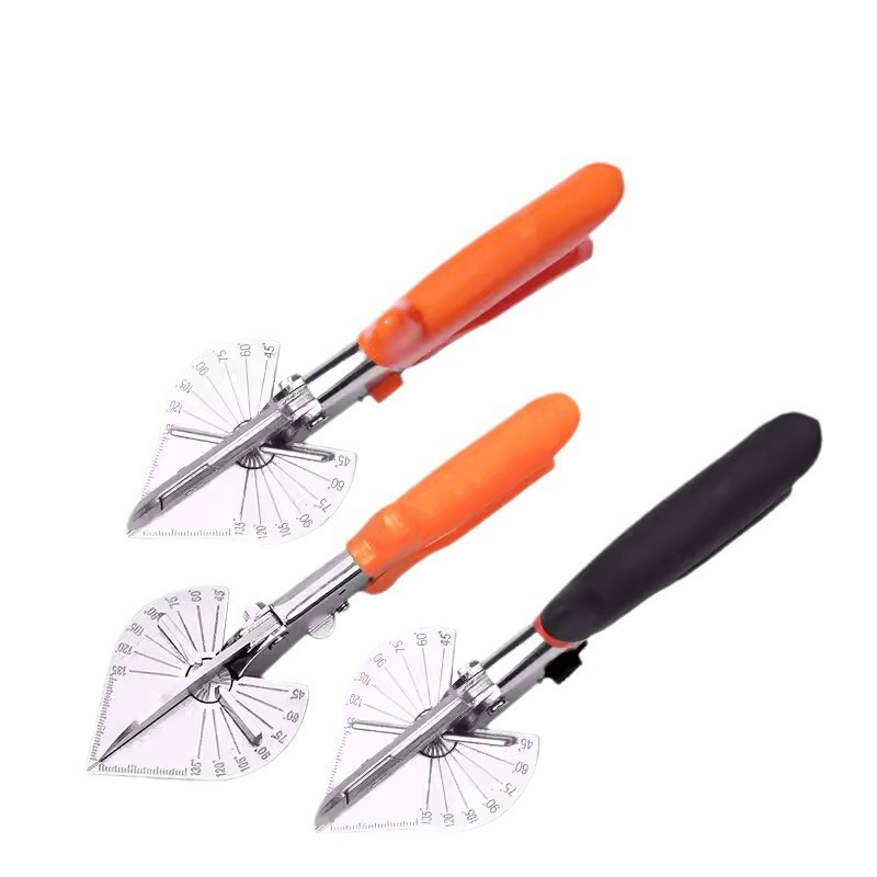 Industrial Multi-Angle Cutter - 45° to 135° Adjustable | SK-5 Alloy Steel Blades | for Cable Trunking, Plastic & Thin Wood Cutting | Non-Slip Rubberized Handle