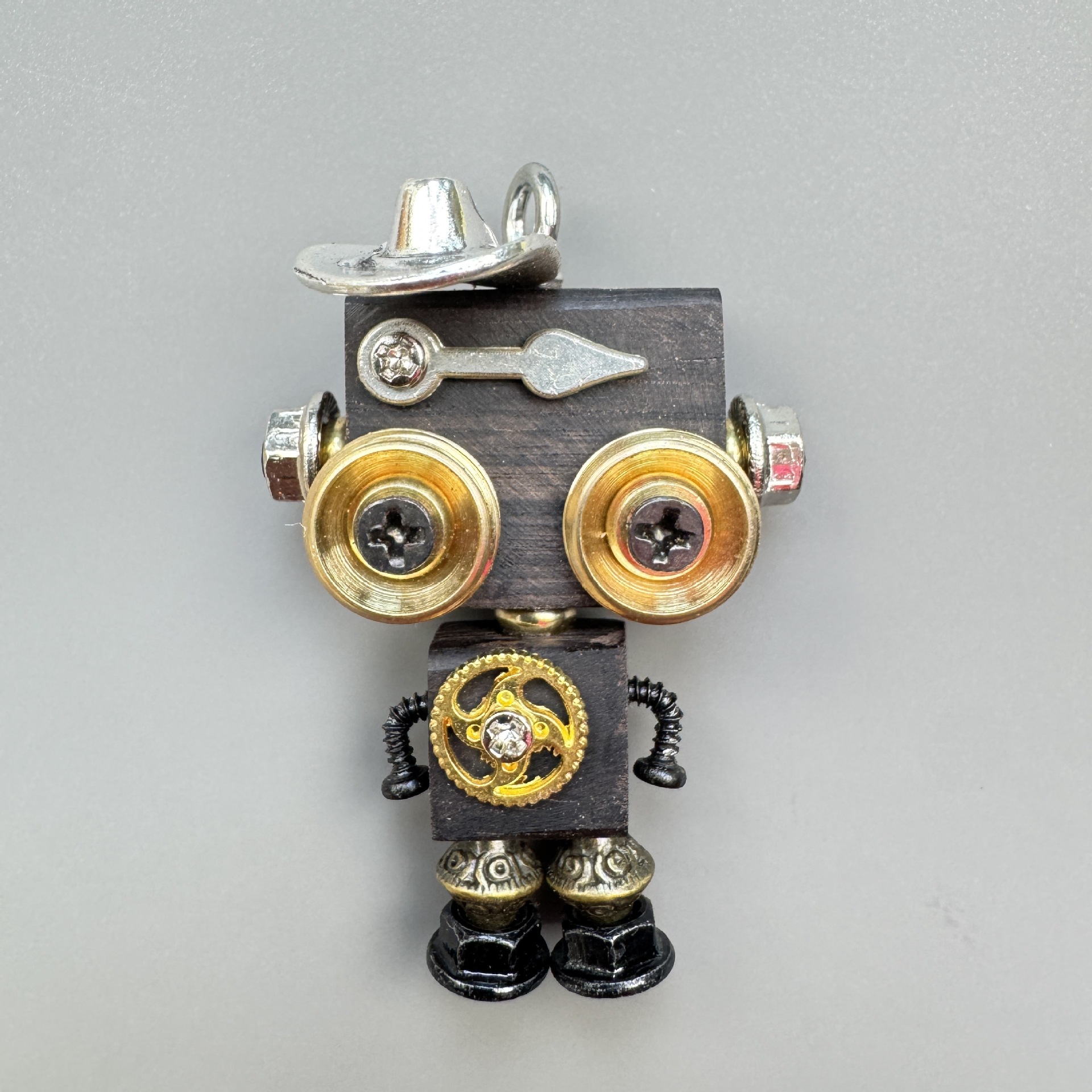 Handmade Punk Robot Pendant - Multi-Style Display Piece for Market Stall, Keychain, Phone Charm & Unisex Necklace