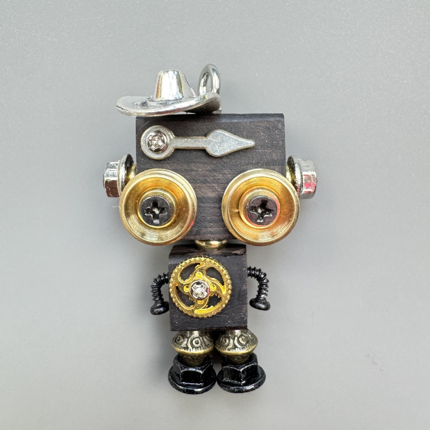 Handmade Punk Robot Pendant - Multi-Style Display Piece for Market Stall, Keychain, Phone Charm & Unisex Necklace