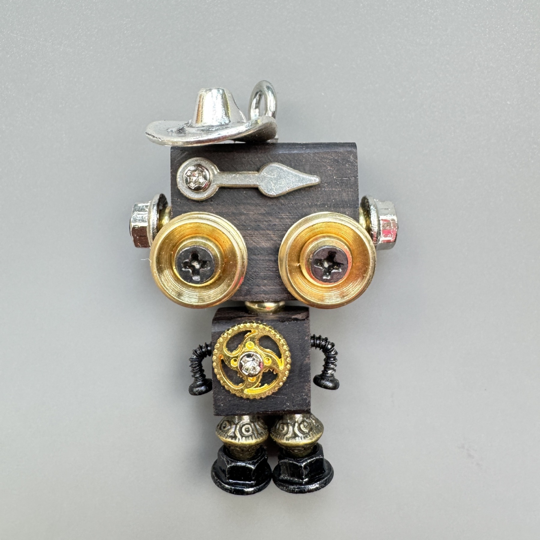 Handmade Punk Robot Pendant - Multi-Style Display Piece for Market Stall, Keychain, Phone Charm & Unisex Necklace