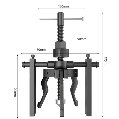 Internal Bearing Three-Jaw Puller - Self-Tightening & Anti-Drop Design, Chrome Vanadium Steel Forged, High-Strength Slide Hammer - Ideal for Inner Bore Bearing Removal in Mechanical and Automotive Repair