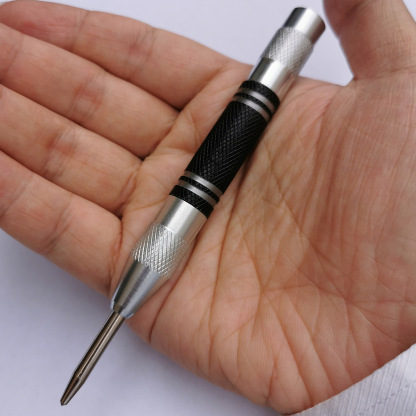 Automatic Center Punch, 128mm Spring-Loaded Impact Tool with Glass Breaker