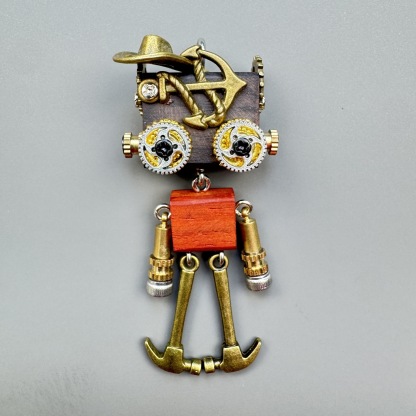 Handmade Punk Robot Pendant - Multi-Style Display Piece for Market Stall, Keychain, Phone Charm & Unisex Necklace