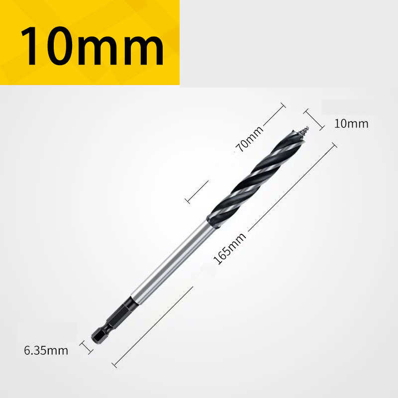 Extra Long 4-Groove 4-Cutter Wood Auger Bit, Hex Shank Door Lock & Drawer Hole Borer, Efficient Chip Removal & Countersink Drill Bit for Soft/Hard Wood & Plastic