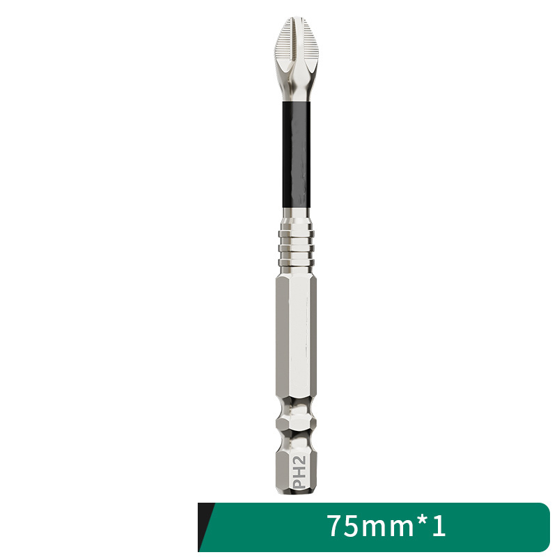 Anti-Slip & Shock-Resistant Phillips Screwdriver Bit - S2 Alloy Steel, Strong Magnetic, High Hardness, Dual Groove Design - Compatible with Impact Drivers/Drills/Electric Screwdrivers (PH2, 25-150mm Options)