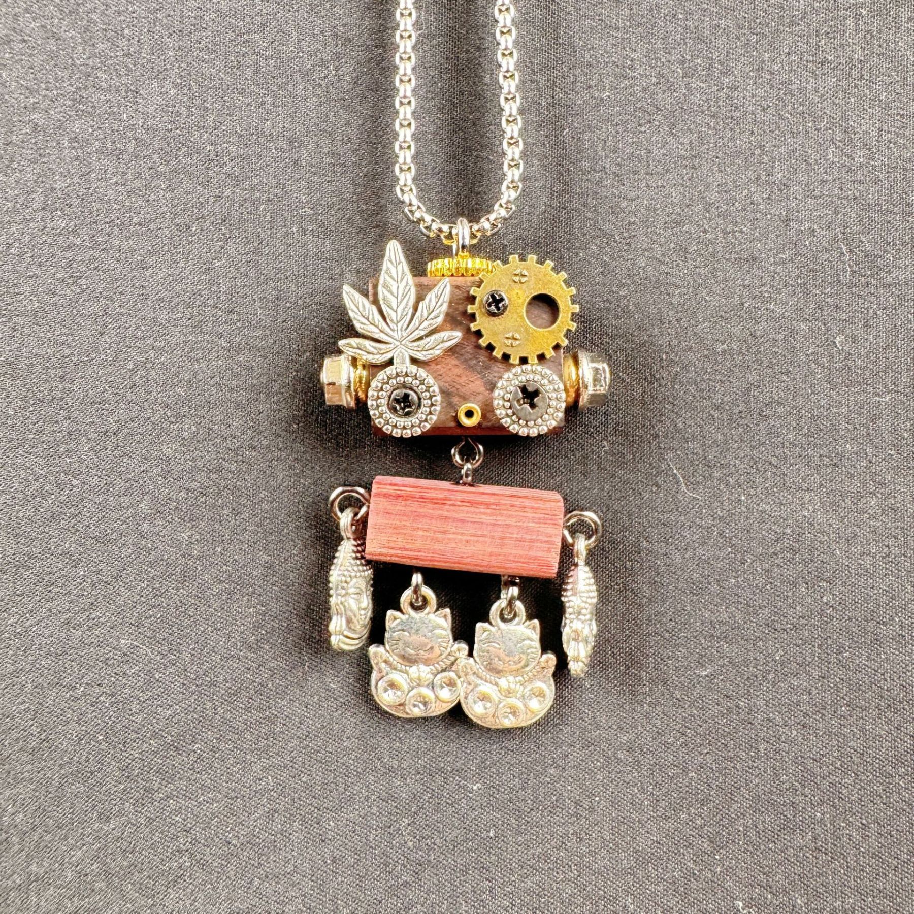 Cultural Creative Punk Robot - Handmade Adjustable Pendant for Unisex Necklace & Phone Accessory