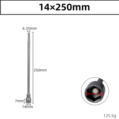 250mm Heavy-Duty Magnetic Socket Set (6-19mm) | Cr-V Steel Extended & Reinforced Hex Bit Sockets for Secure Fastening