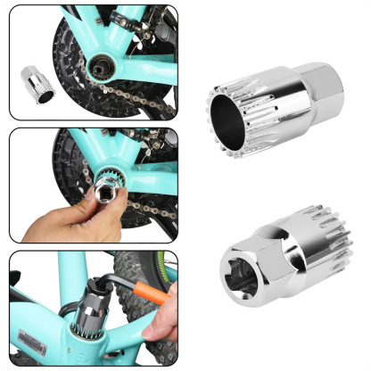 Crank Arm & Bottom Bracket Removal Tool Kit - Long Handle Lever Wrench with Built-in Hex Socket for Bicycle Repair