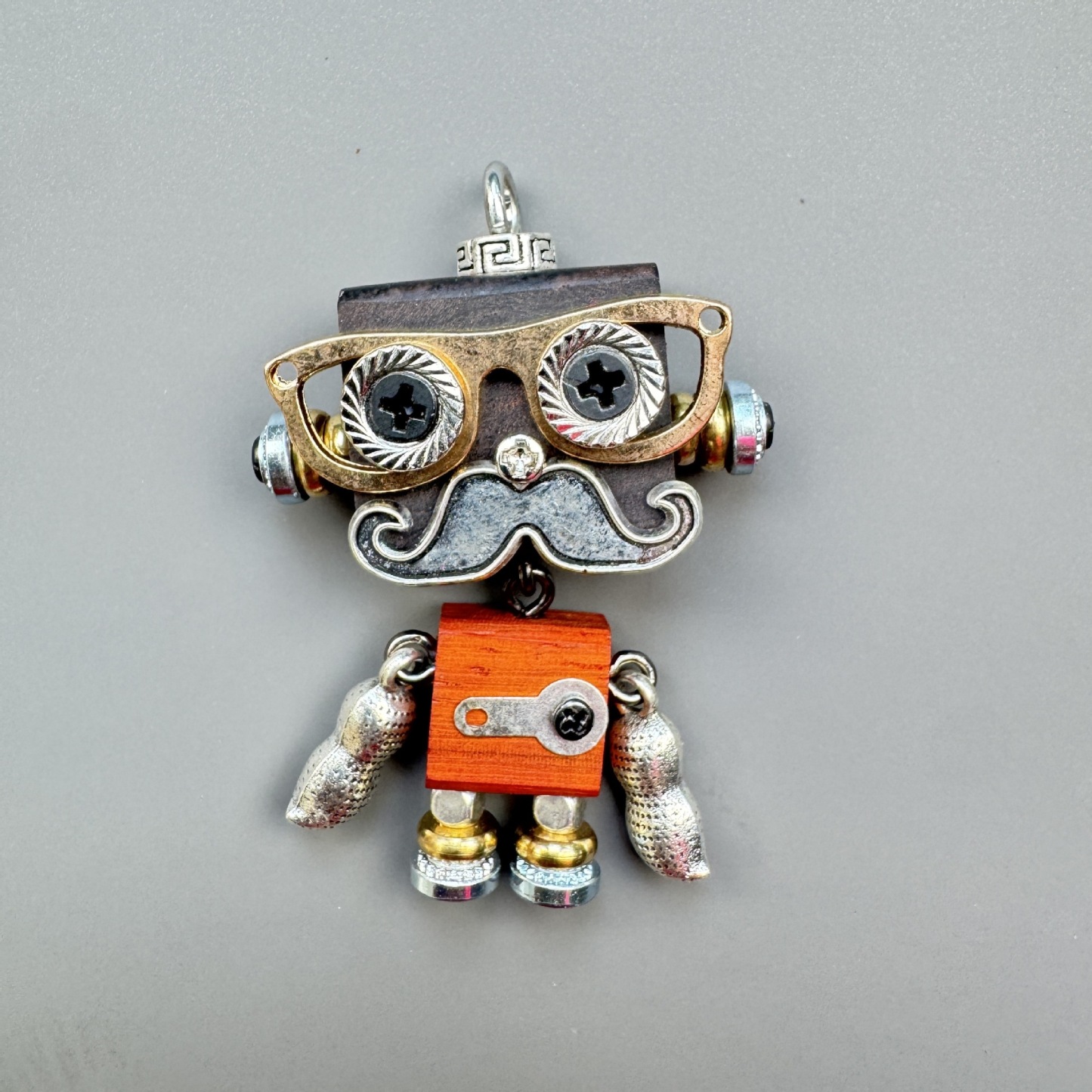 Handmade Punk Robot Pendant - Multi-Style Display Piece for Market Stall, Keychain, Phone Charm & Unisex Necklace