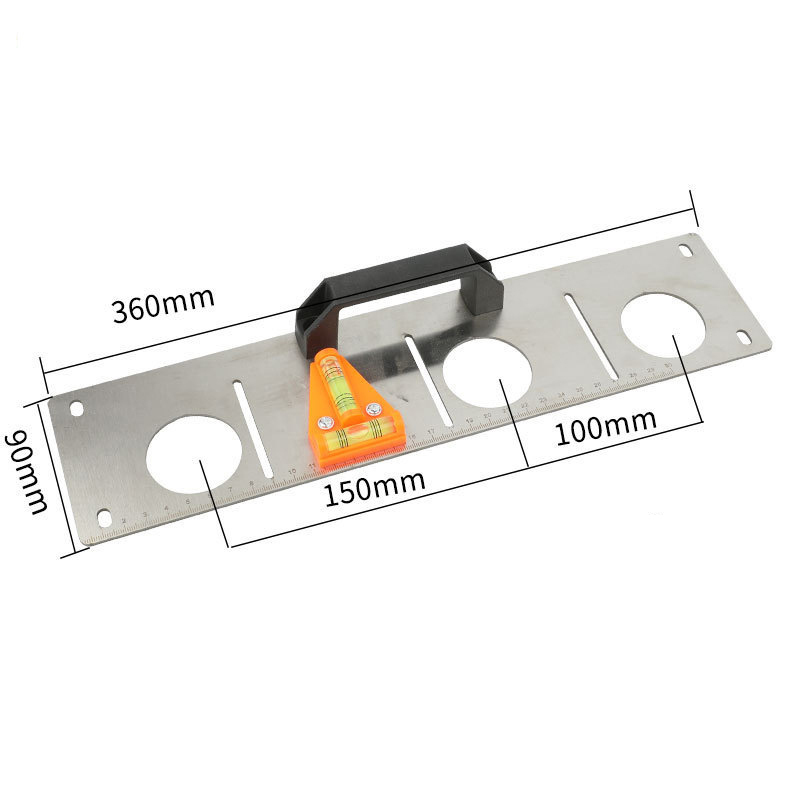 Professional 86-Type Electrical Box Marking Gauge with Built-in Level – Stainless Iron, Multi-Size, Ergonomic Handle