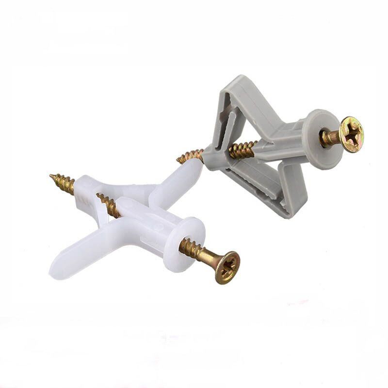 Gypsum Board Specific Airplane/Butterfly Type Expansion Anchors - Hollow Brick Self-Tapping Wall Plugs - Nylon Expansion Screws