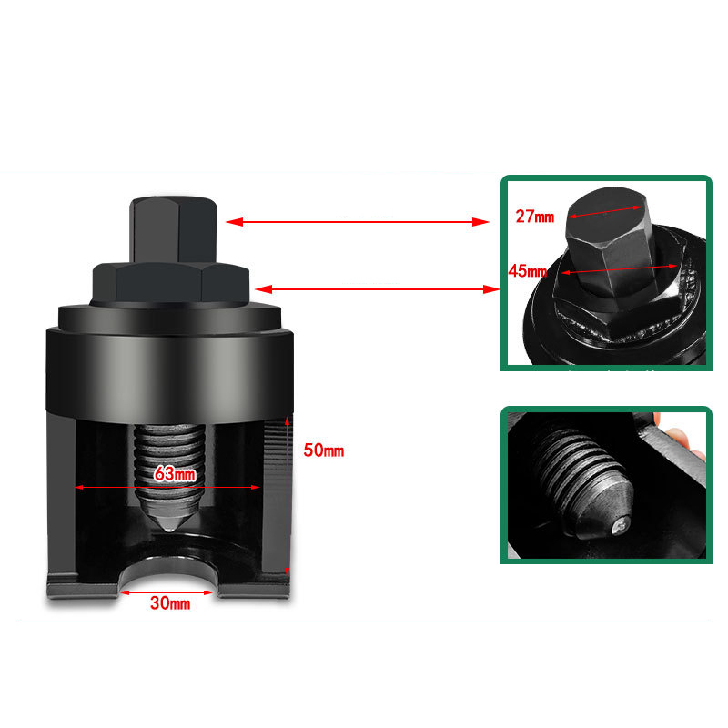 Ball Joint Puller - Heavy-Duty Anti-Rotation Tool for Tie Rods & CV Joints. Forged Steel Design for Manual & Impact Wrench Use on Trucks & Buses.