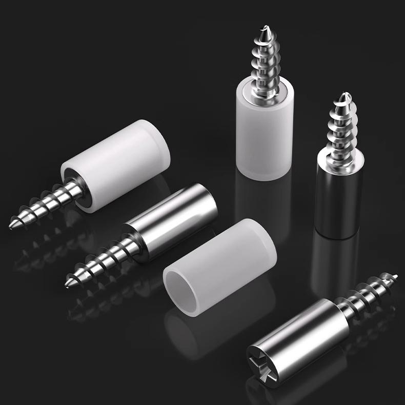 20-Pack Self-Tapping Screw Shelf Supports - Heavy Duty Cold-Rolled Steel Bracket for Bookshelf, Wardrobe, Cabinet with Dust-Proof Caps