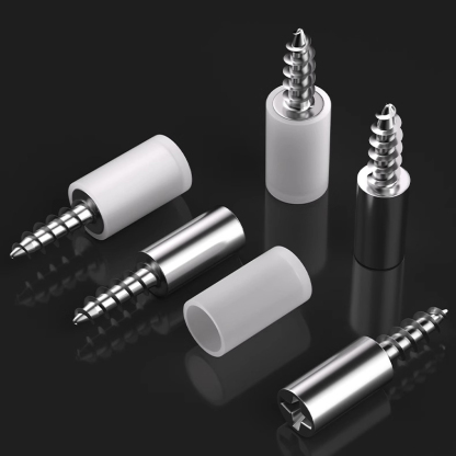 20-Pack Self-Tapping Screw Shelf Supports - Heavy Duty Cold-Rolled Steel Bracket for Bookshelf, Wardrobe, Cabinet with Dust-Proof Caps