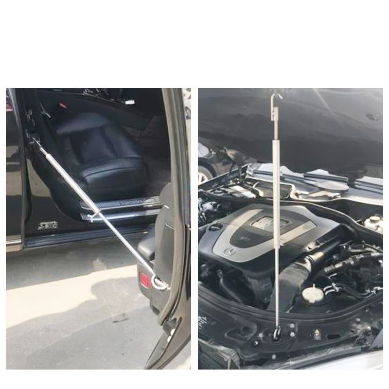 Car Hood Strut Support Rod, 31-72cm Adjustable Telescopic Prop Rod for Engine Hood, Doors & Trunk, Anti-Slip Hook Tool for Vehicle Maintenance