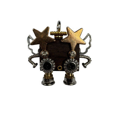 Indie Crafted Punk Robot Pendant - Boutique Design for Necklace & Keychain, Unique Unisex Streetwear Jewelry