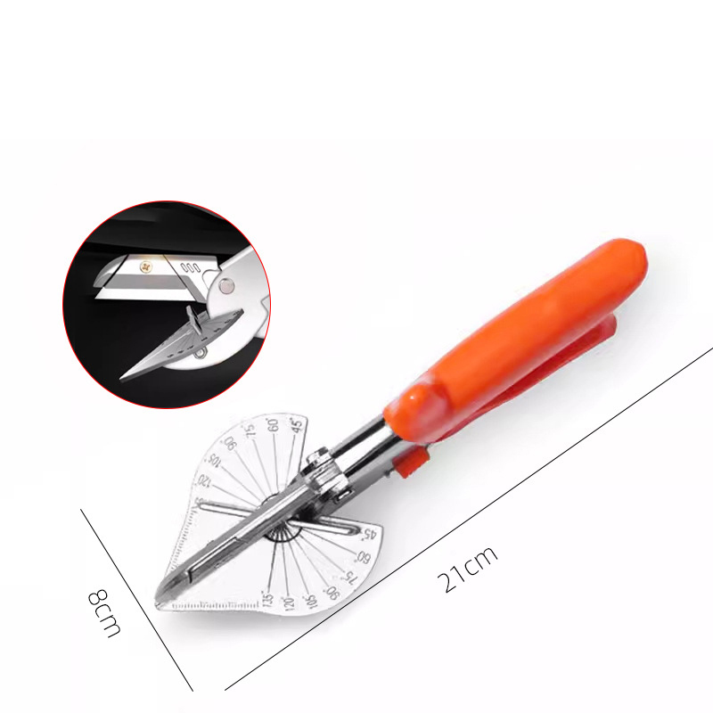 Industrial Multi-Angle Cutter - 45° to 135° Adjustable | SK-5 Alloy Steel Blades | for Cable Trunking, Plastic & Thin Wood Cutting | Non-Slip Rubberized Handle
