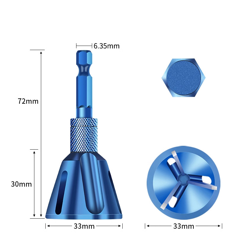 External Deburring Chamfer Tool - Alloy Steel Drill Countersink | Thread Rounding & Bolt Deburring Cutter | Hex Shank for Electric Drills