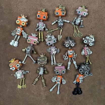 Personalized Zodiac Gift - Punk Robot Animal Keychain, Handmade Wooden Necklace Pendant with 12 Chinese Zodiac Signs