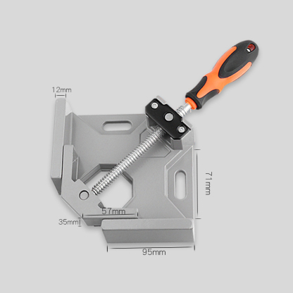 Aluminum Alloy Single-Handle/Double-Handle 90° Right Angle Corner Clamp, Quick-Grip Fixing Clamp for Wood, Glass, Aquarium Assembly, Sturdy and Durable