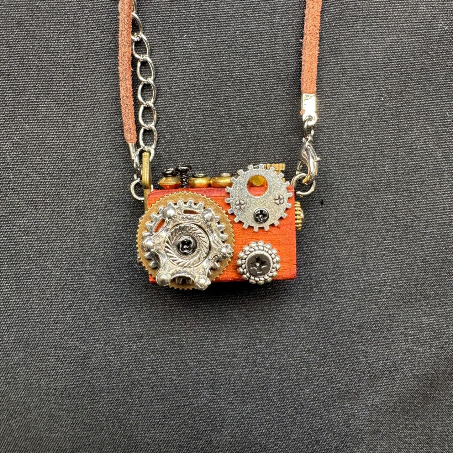 Retro-Futuristic Camera Robot - Original Handmade Punk Pendant for Statement Necklace or Keychain