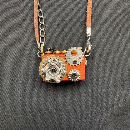 Retro-Futuristic Camera Robot - Original Handmade Punk Pendant for Statement Necklace or Keychain