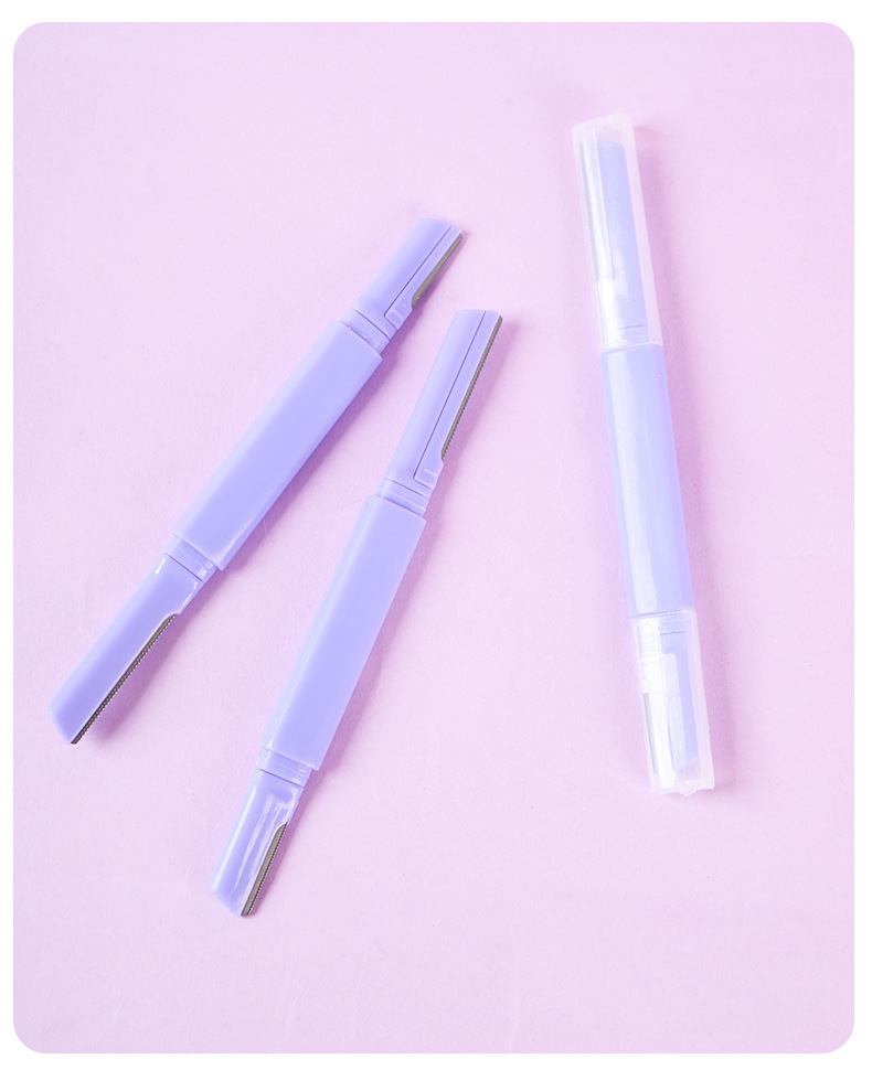 Dual-End Eyebrow Razor with Safety Guard - Precision & Painless Hair Removal