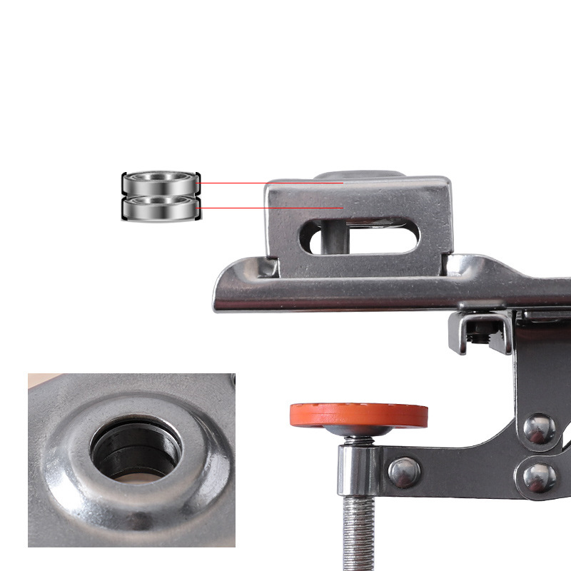 Stainless Steel Hinge Drilling Jig – Adjustable Edge Distance, Quick-Clamp Design for 35mm Hinge Boring on Cabinet & Wardrobe Doors