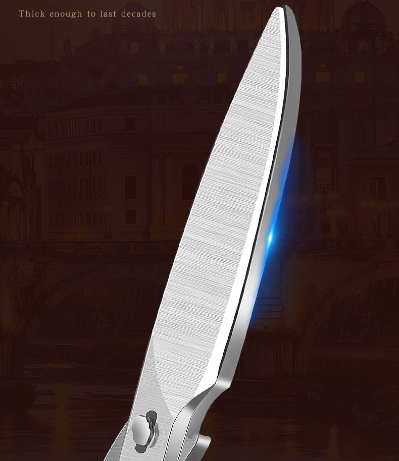 Professional Heavy-Duty Kitchen Scissors, Detachable Chicken Bone Scissors with Shark Teeth, Multi-Purpose Stainless Steel Poultry Shears