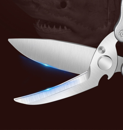 Professional Heavy-Duty Kitchen Scissors, Detachable Chicken Bone Scissors with Shark Teeth, Multi-Purpose Stainless Steel Poultry Shears