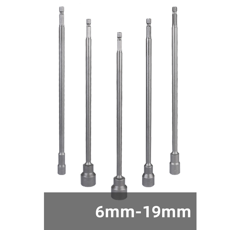 250mm Heavy-Duty Magnetic Socket Set (6-19mm) | Cr-V Steel Extended & Reinforced Hex Bit Sockets for Secure Fastening