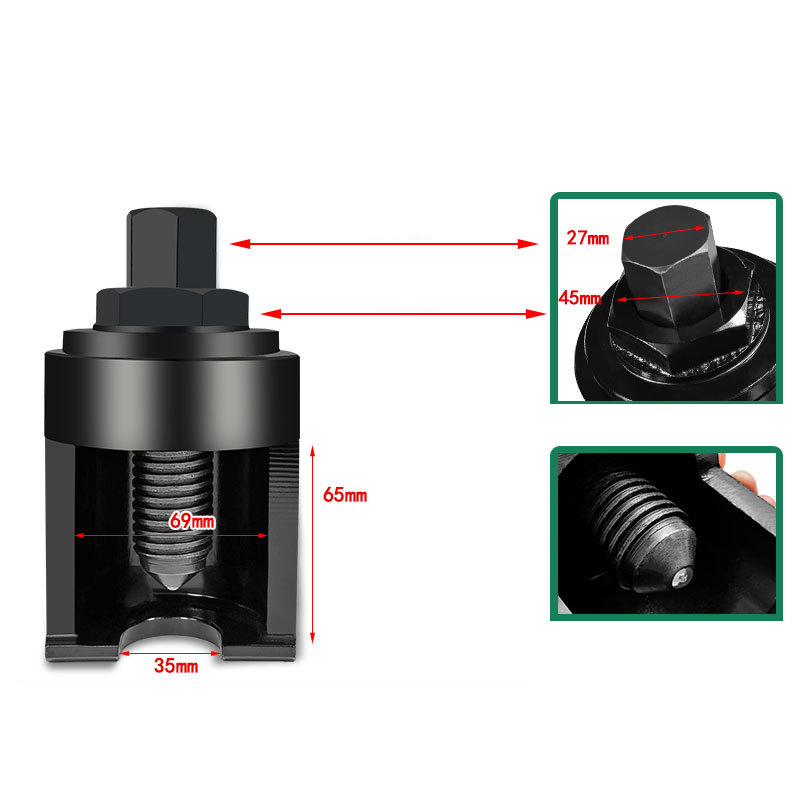 Ball Joint Puller - Heavy-Duty Anti-Rotation Tool for Tie Rods & CV Joints. Forged Steel Design for Manual & Impact Wrench Use on Trucks & Buses.