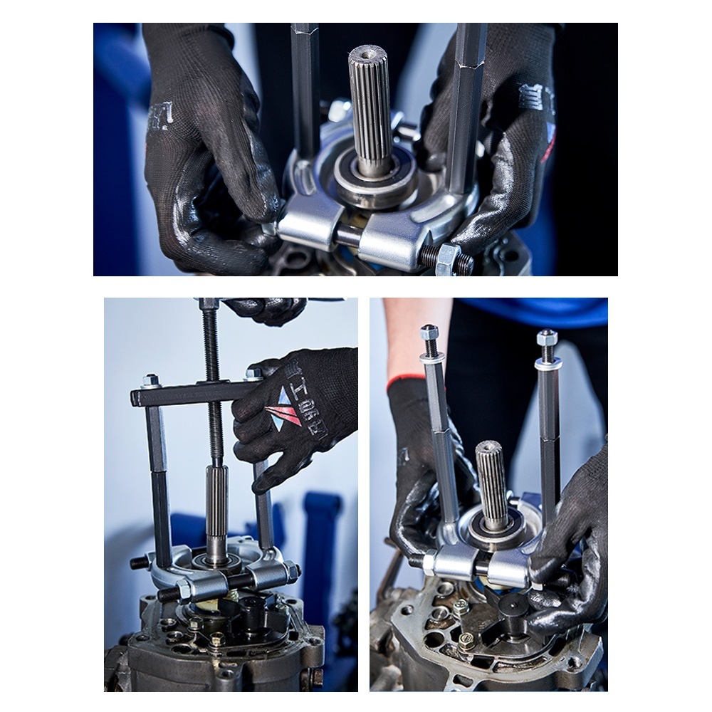 Industrial-Grade Bearing Puller Set 14-Piece | CR-V Chrome Vanadium Steel | Heavy-Duty Dual-Arm Puller | Automotive Transmission Axle Bearing Removal Tool Kit