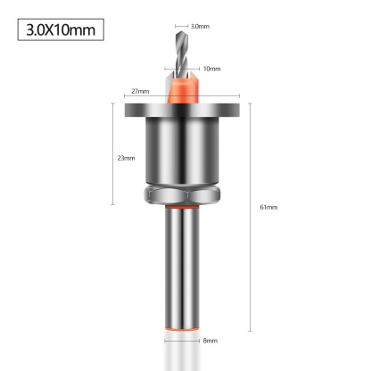 Handewei Upgraded Limited Depth Countersink Drill Bit - Adjustable Depth Woodworking Countersink Cutter with Carbide Tip, 8mm Round Shank for Bench Drill/Hand Drill/Cordless Drill