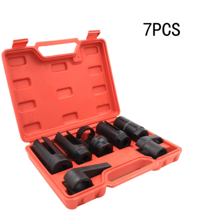 Primary Title: Professional Grade Oxygen Sensor Removal Socket Wrench Set - 22mm CR-V Chrome Vanadium Steel, Heat Treated, Anti-Slip - 7pc/10pc Automotive Tool Kit
