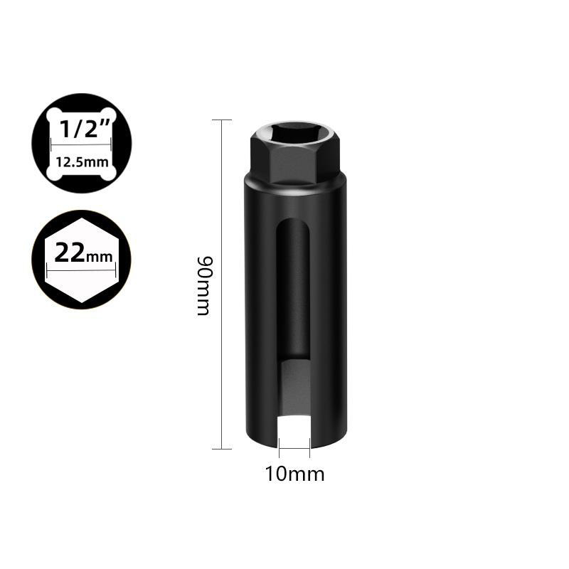 Primary Title: Professional Grade Oxygen Sensor Removal Socket Wrench Set - 22mm CR-V Chrome Vanadium Steel, Heat Treated, Anti-Slip - 7pc/10pc Automotive Tool Kit