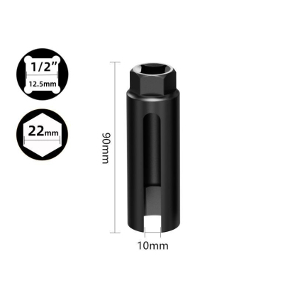 Primary Title: Professional Grade Oxygen Sensor Removal Socket Wrench Set - 22mm CR-V Chrome Vanadium Steel, Heat Treated, Anti-Slip - 7pc/10pc Automotive Tool Kit