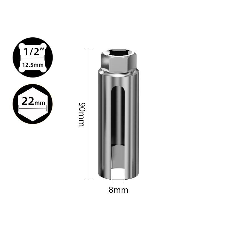 Primary Title: Professional Grade Oxygen Sensor Removal Socket Wrench Set - 22mm CR-V Chrome Vanadium Steel, Heat Treated, Anti-Slip - 7pc/10pc Automotive Tool Kit