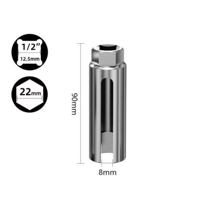 Primary Title: Professional Grade Oxygen Sensor Removal Socket Wrench Set - 22mm CR-V Chrome Vanadium Steel, Heat Treated, Anti-Slip - 7pc/10pc Automotive Tool Kit