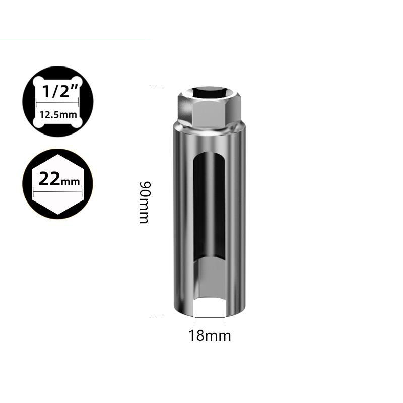 Primary Title: Professional Grade Oxygen Sensor Removal Socket Wrench Set - 22mm CR-V Chrome Vanadium Steel, Heat Treated, Anti-Slip - 7pc/10pc Automotive Tool Kit